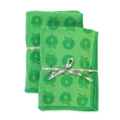 2 pak håndklæde 70x140 med æbler - Apple green