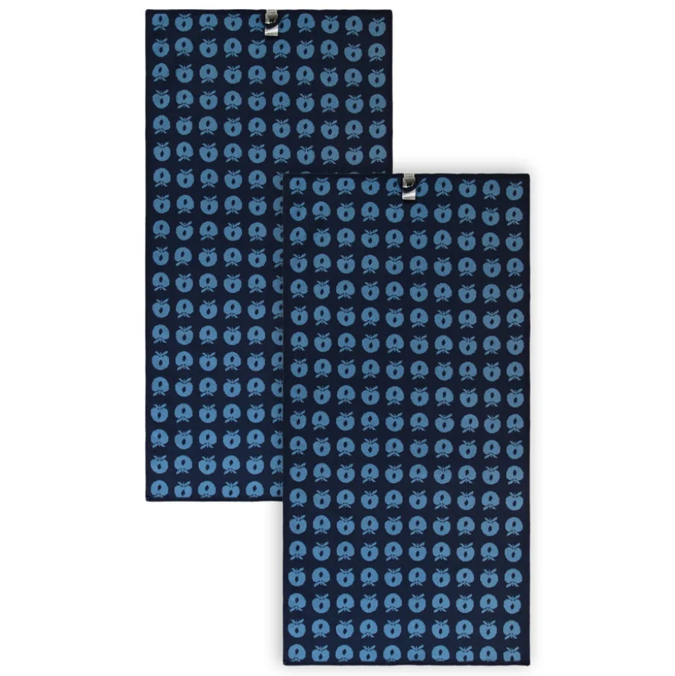 2 pak håndklæde 70x140 med æbler - Blue