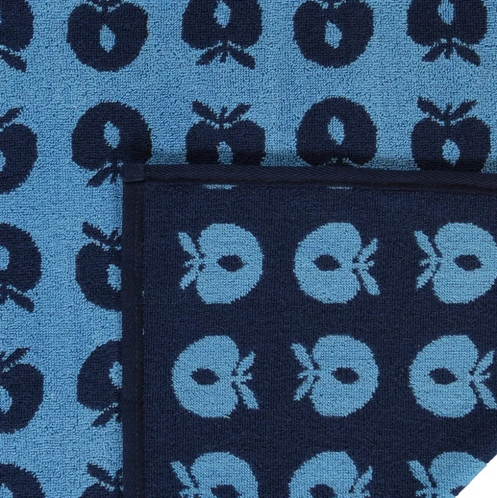 2 pak håndklæde 70x140 med æbler - Blue
