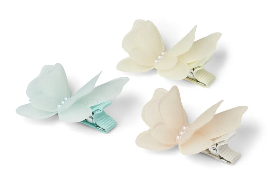 3 pak spænder sommerfugl - Mix