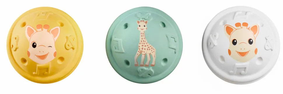 3 sansebolde med lyd Sophie la Girafe