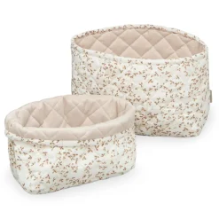2 Stk. Quiltet Opbevaringskurv - lierre/mandel