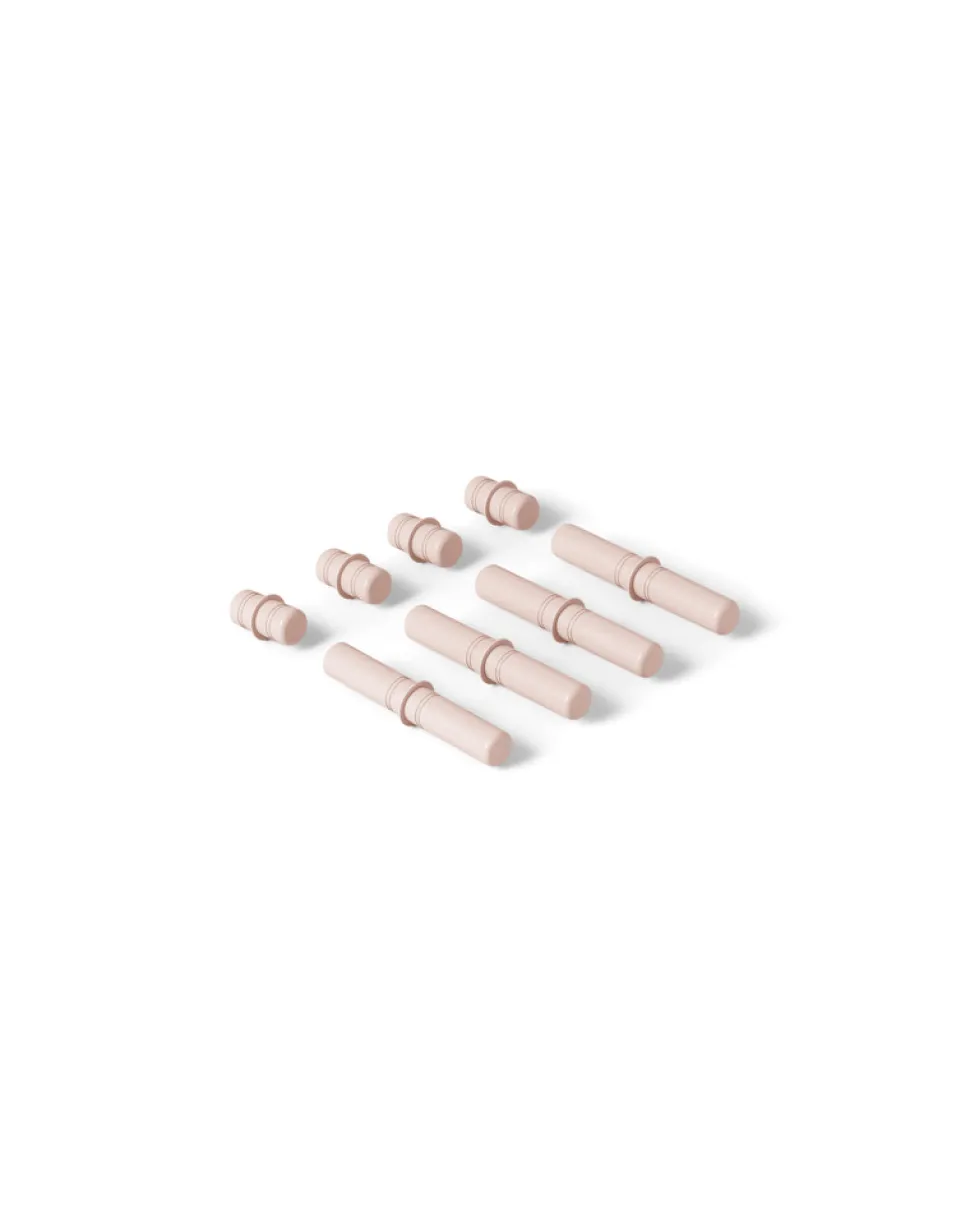 8 x Connector pegs Soft Rose