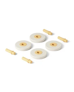 4 x Foam wheels Sand Grey / Honey Yellow