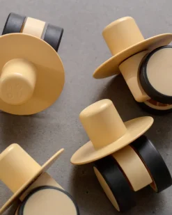 4 x Swirly wheels Honey Yellow