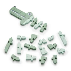 A, B, C krokodille puslespil i grøn