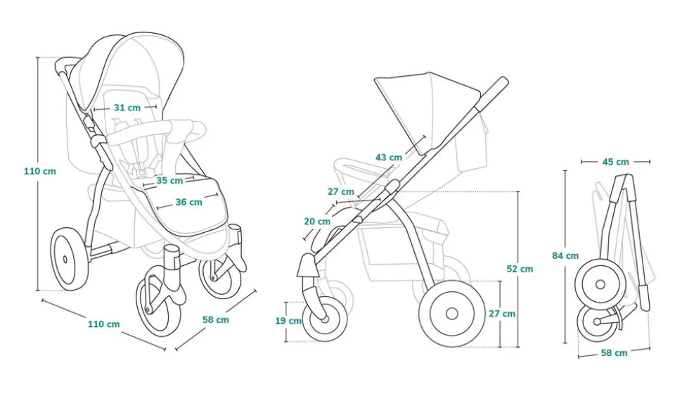 Annet Plus klapvogn - black carbon
