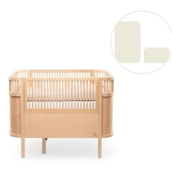 Baby & Jr. seng - Wooden edition med madras