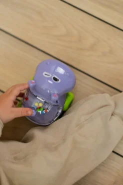 Baby legetøjsbil - flodhest med konfetti