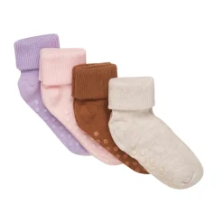 Baby rib strømpe m. ABS (4-pak) - 521