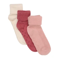 Baby rib Strømper w. ABS - Mineral Red