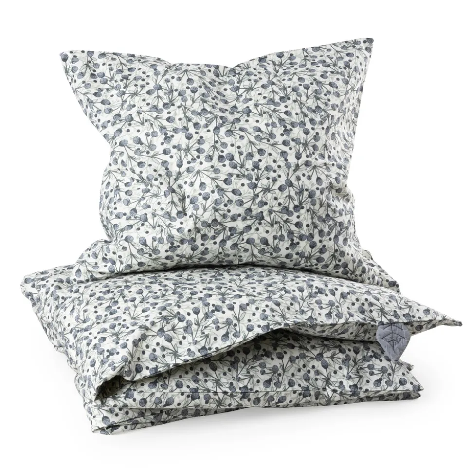 Baby sengetøj, blue olive, beige/blå 100x70