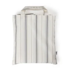 Baby sengetøj, cream stripe, beige/blå 100x70