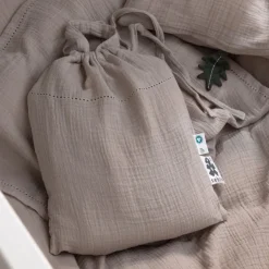 Baby sengetøj musselin - seabreeze beige
