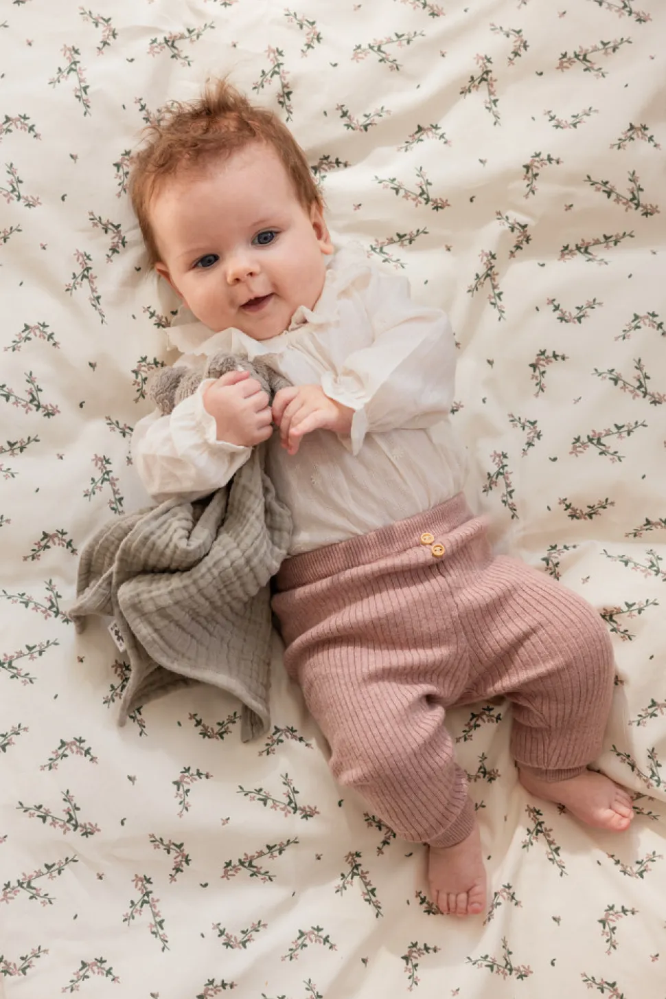 Baby sengetøj, powder blossom, beige 100x70