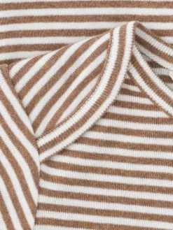 Baby Stribet Body - ALMOND/OW