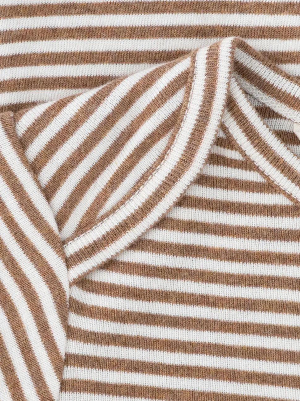 Baby Stribet Body - ALMOND/OW