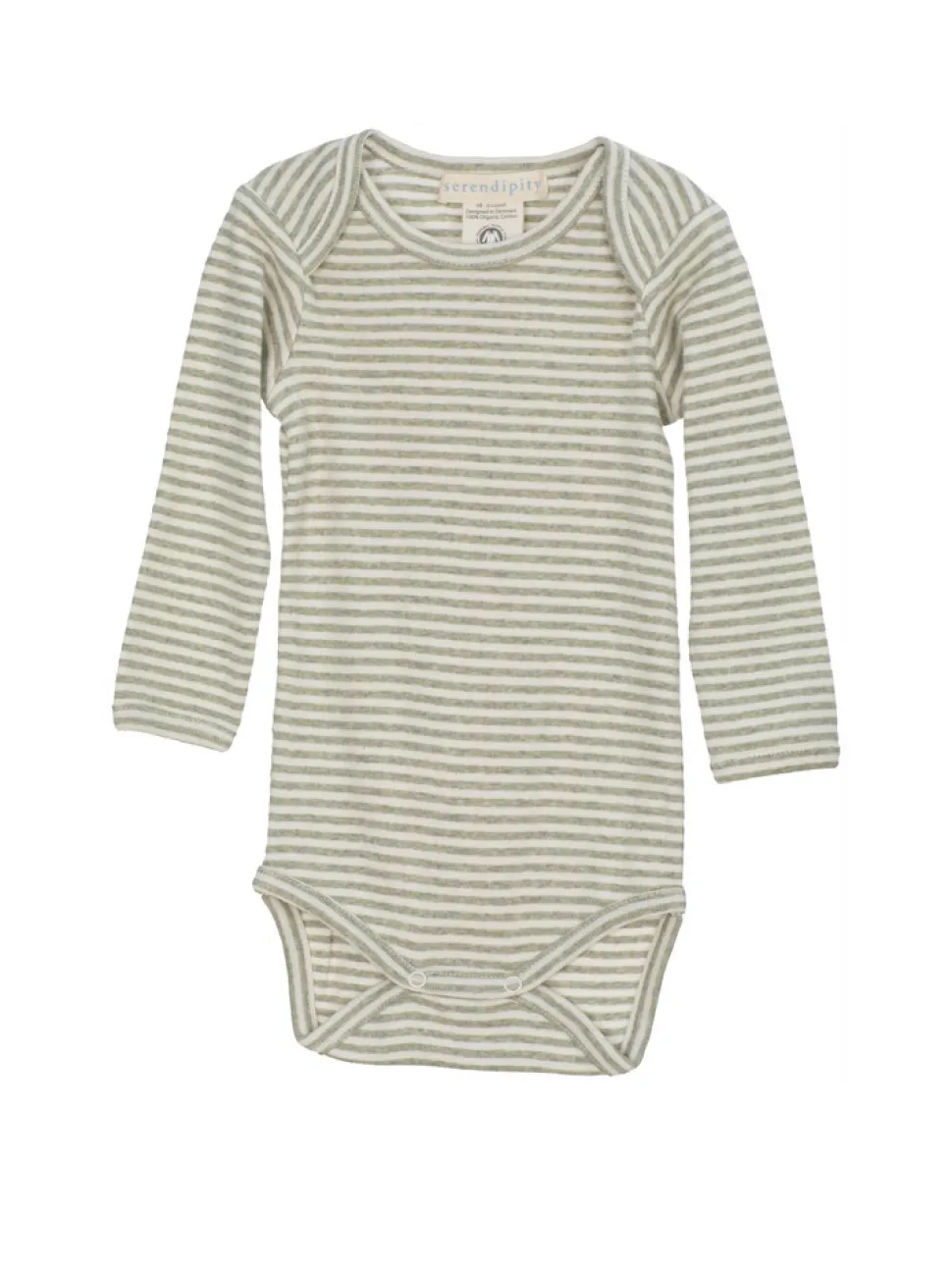 Baby Stribet Body - SAGE/ECRU