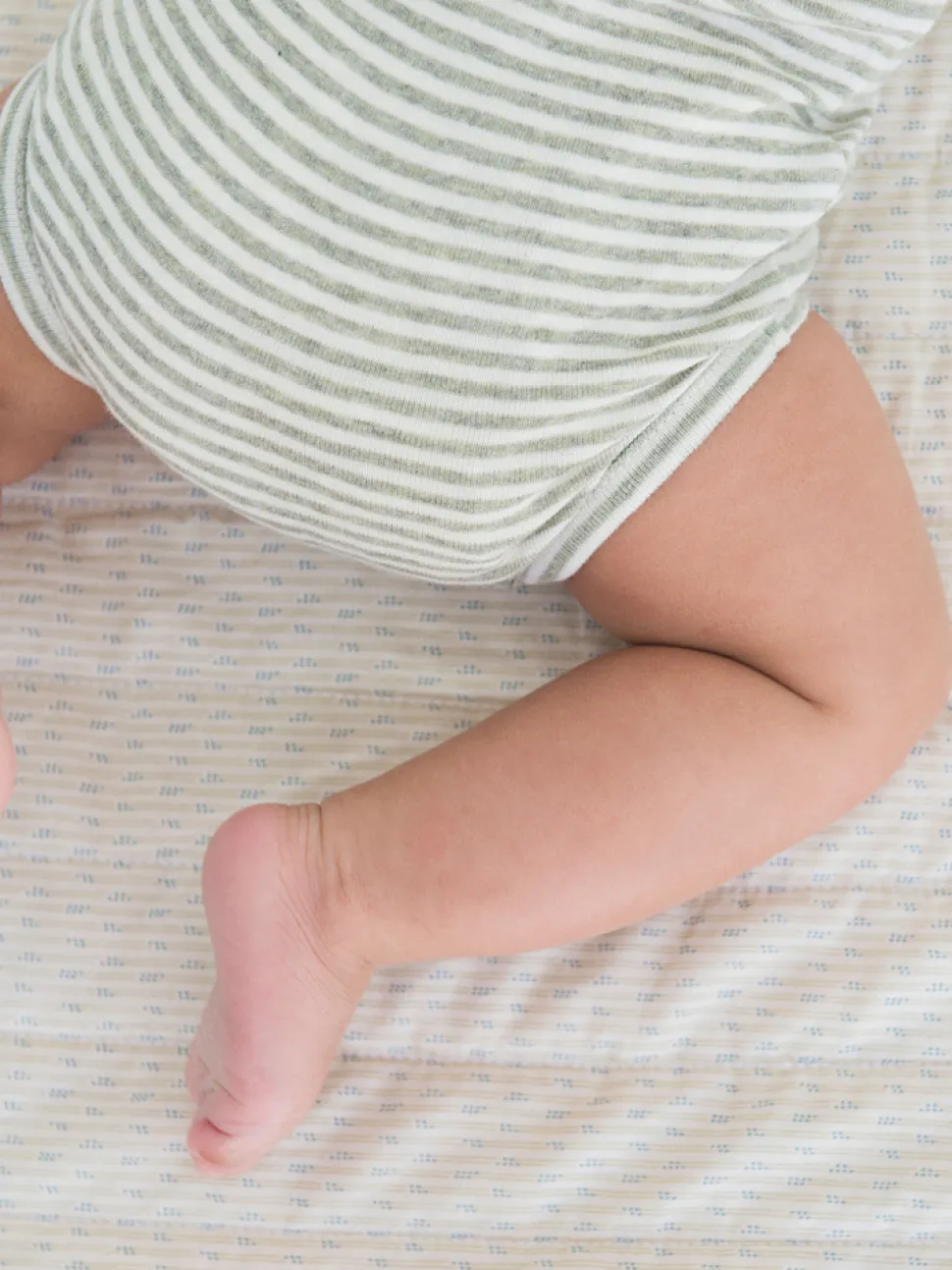 Baby Stribet Body - SAGE/ECRU