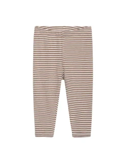 Baby Stribet Leggings - ALMOND/OW