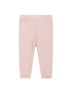 Baby Stribet Leggings - CORAL/OW