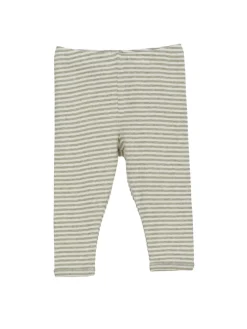 Baby Stribet Leggings - SAGE/ECRU