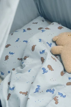 Baby ulddyne med sengetøj - Blue fog