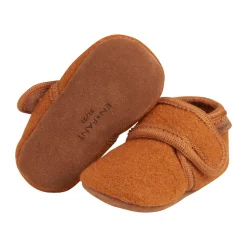 Baby wool slippers - Leather Brown