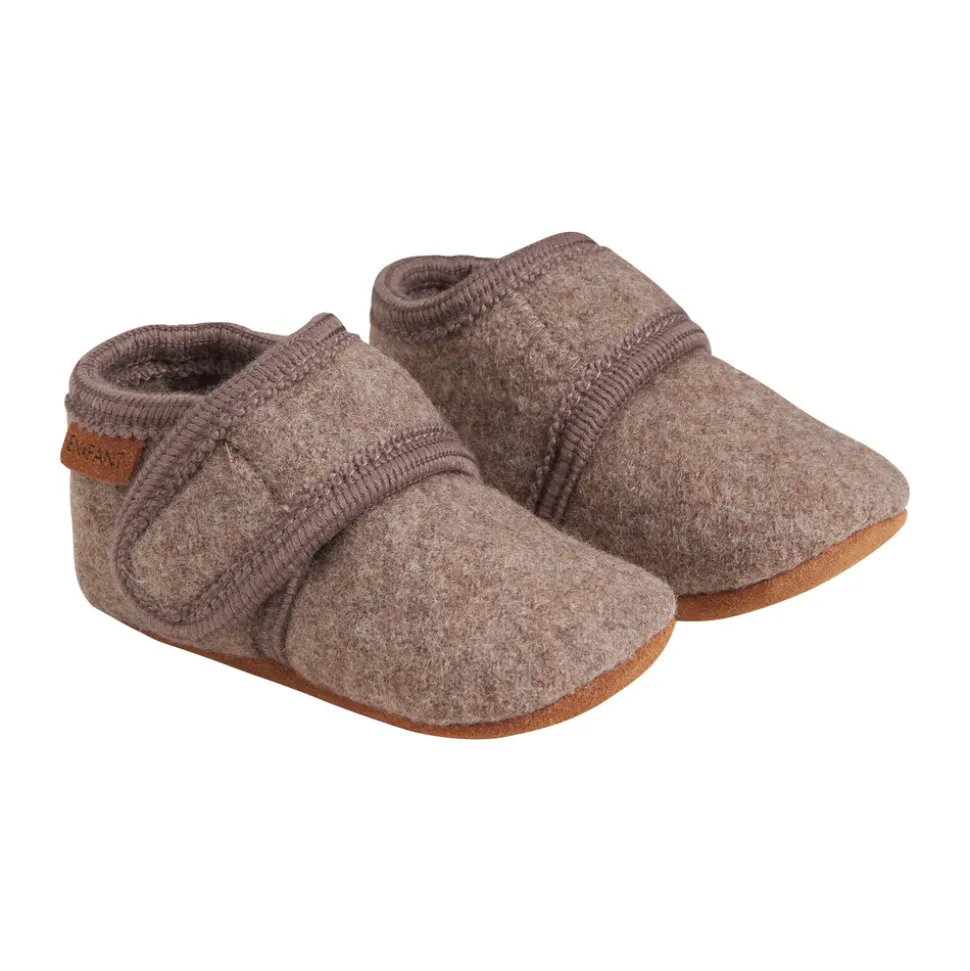 Baby wool slippers - Walnut