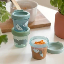 Babymad bøtte 3 stk. Croco - Grøn