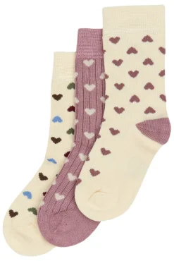 Bamboo strømper 3 pak - HEART MIX