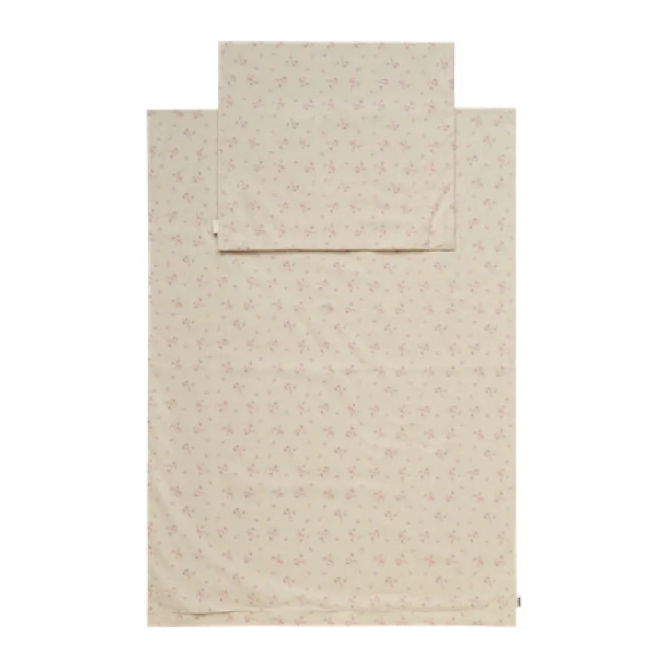 Bambus babydyne med sengetøj - Misty rose