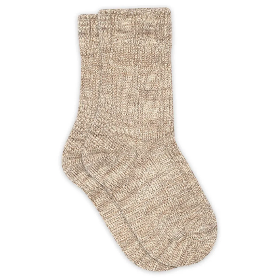 Bee Strømper - Light Brown Melange