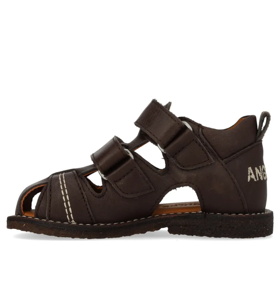 Begynder sandal med velcrolukning - Dark Brown