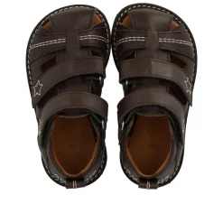 Begynder sandal med velcrolukning - Dark Brown