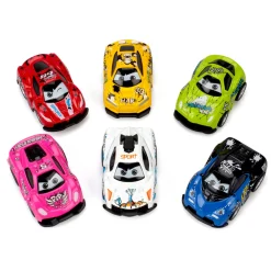 Bil med dobbelt pull back, 6 ass. Farver