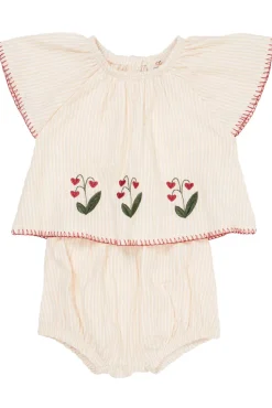 Bæk og bølge babyset m. broderi - BERRY