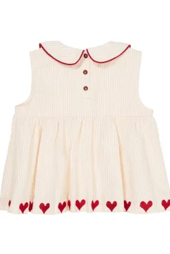 Bæk og bølge bluse m. hjerter - DUSTY ROSE