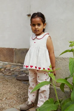 Bæk og bølge bluse m. hjerter - DUSTY ROSE