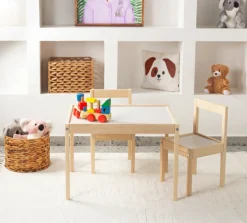 Bord- og stolesæt - hvid/natur