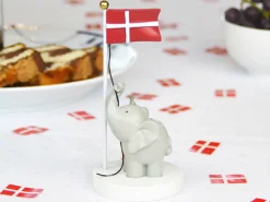 Bordpynt, flag med elefant og mus 13 cm