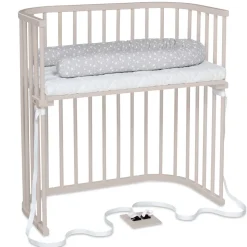 Boxspring bedside crib - beige