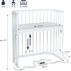 Boxspring bedside crib - Hvid