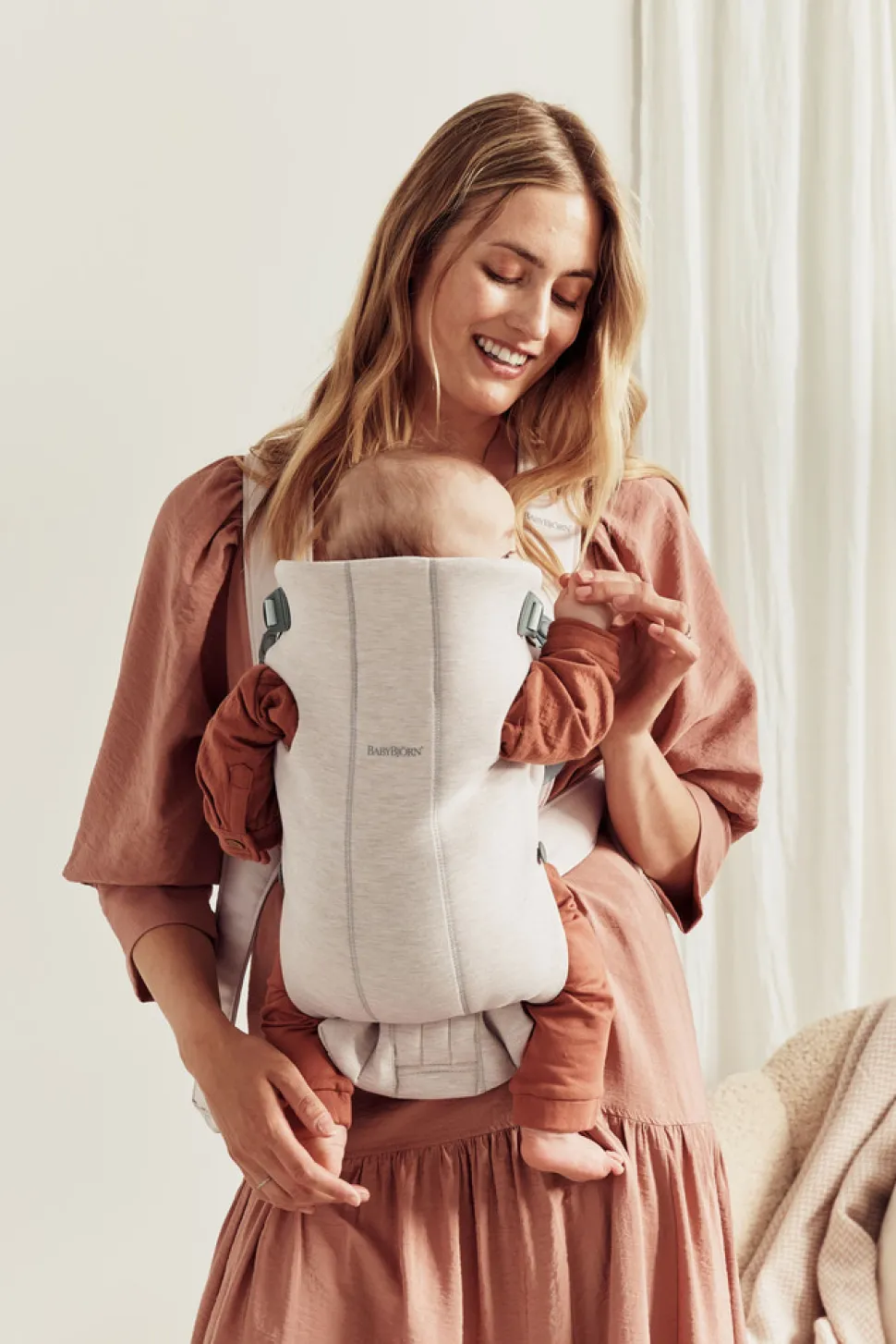 Bæresele Mini - 3D-jersey, Lys beige