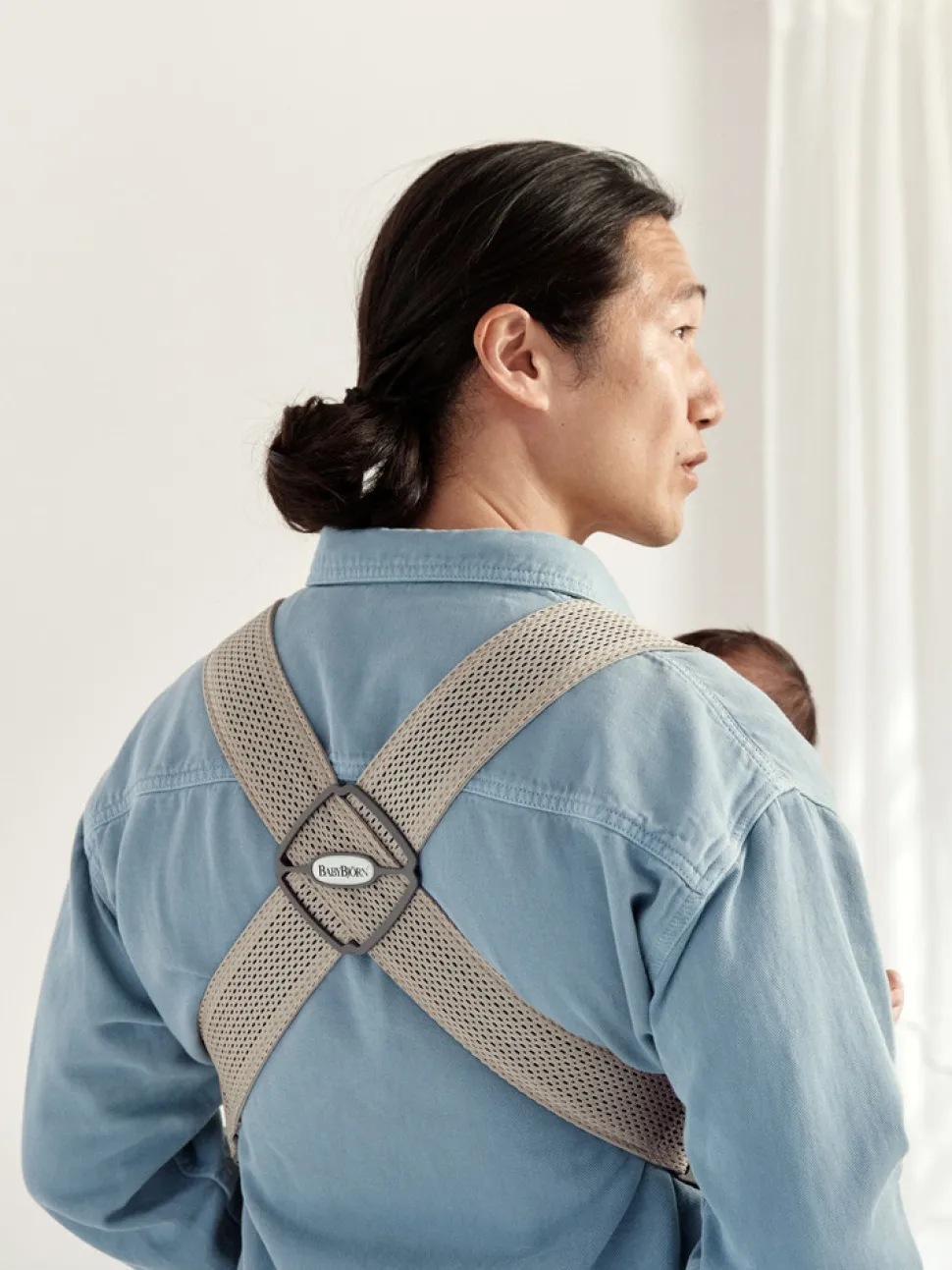 Bæresele Mini - 3D-mesh, Grå beige