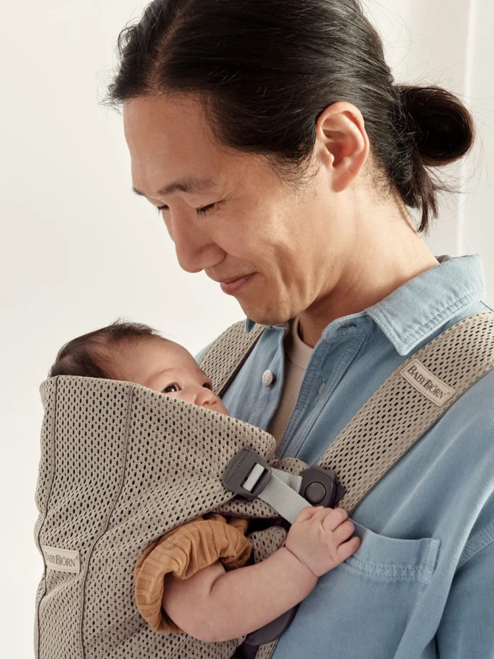 Bæresele Mini - 3D-mesh, Grå beige