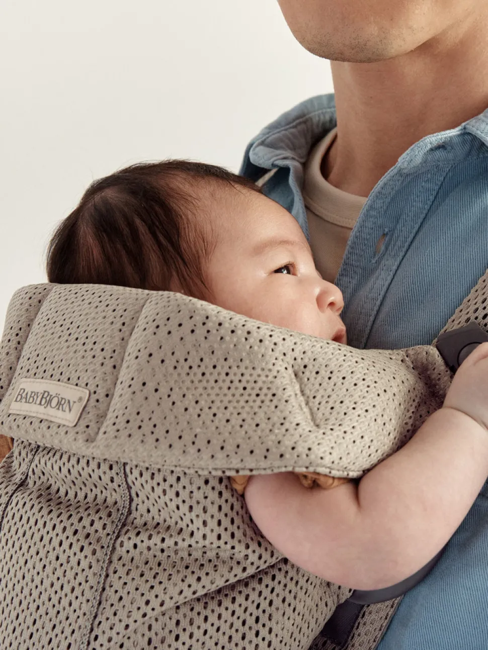 Bæresele Mini - 3D-mesh, Grå beige