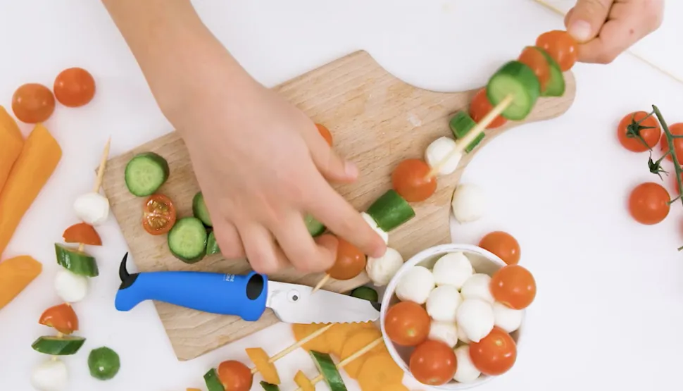 Børnekokkeknivsæt - grøn/blå