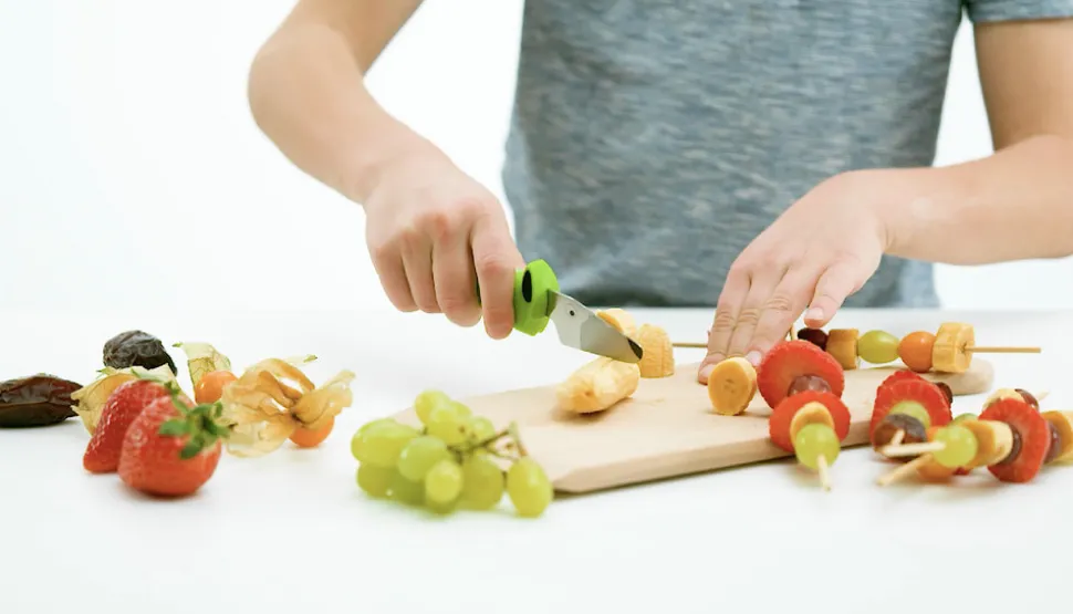 Børnekokkeknivsæt - pink/lilla