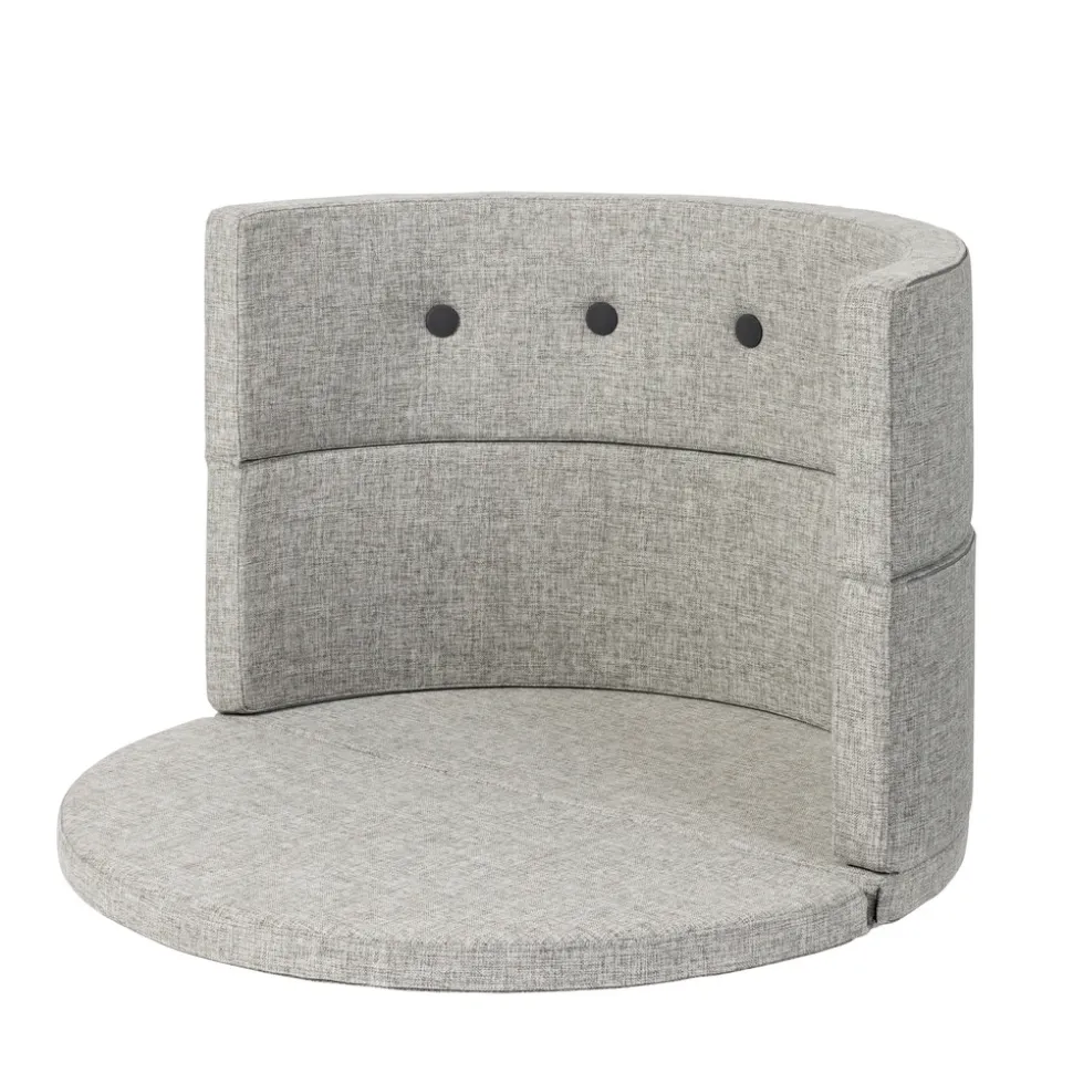 Børnesofa cirkel - lysegrå/mørkegrå knap